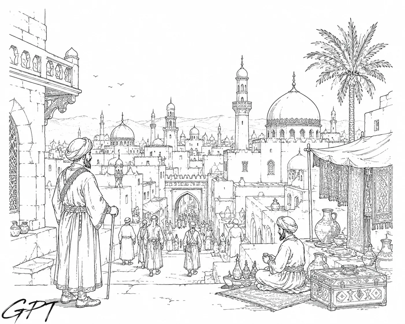 Baklunish life in a prosperous western city