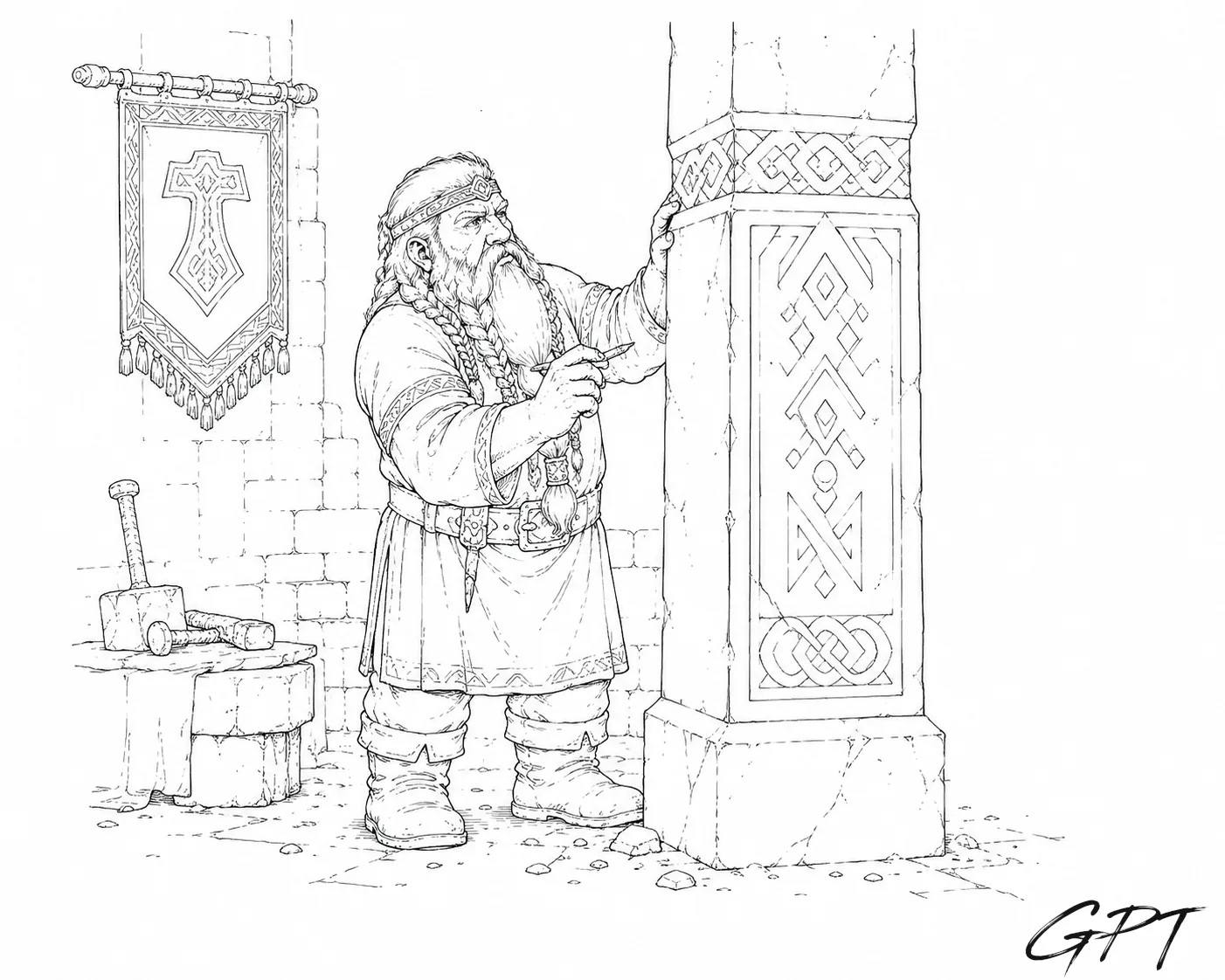 A dwarven craftsman at work