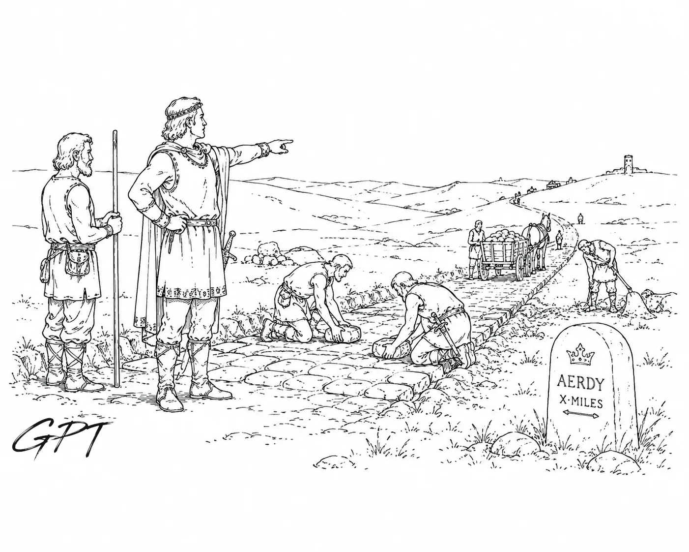 Oeridian people overlooking the settled lands of the Flanaess