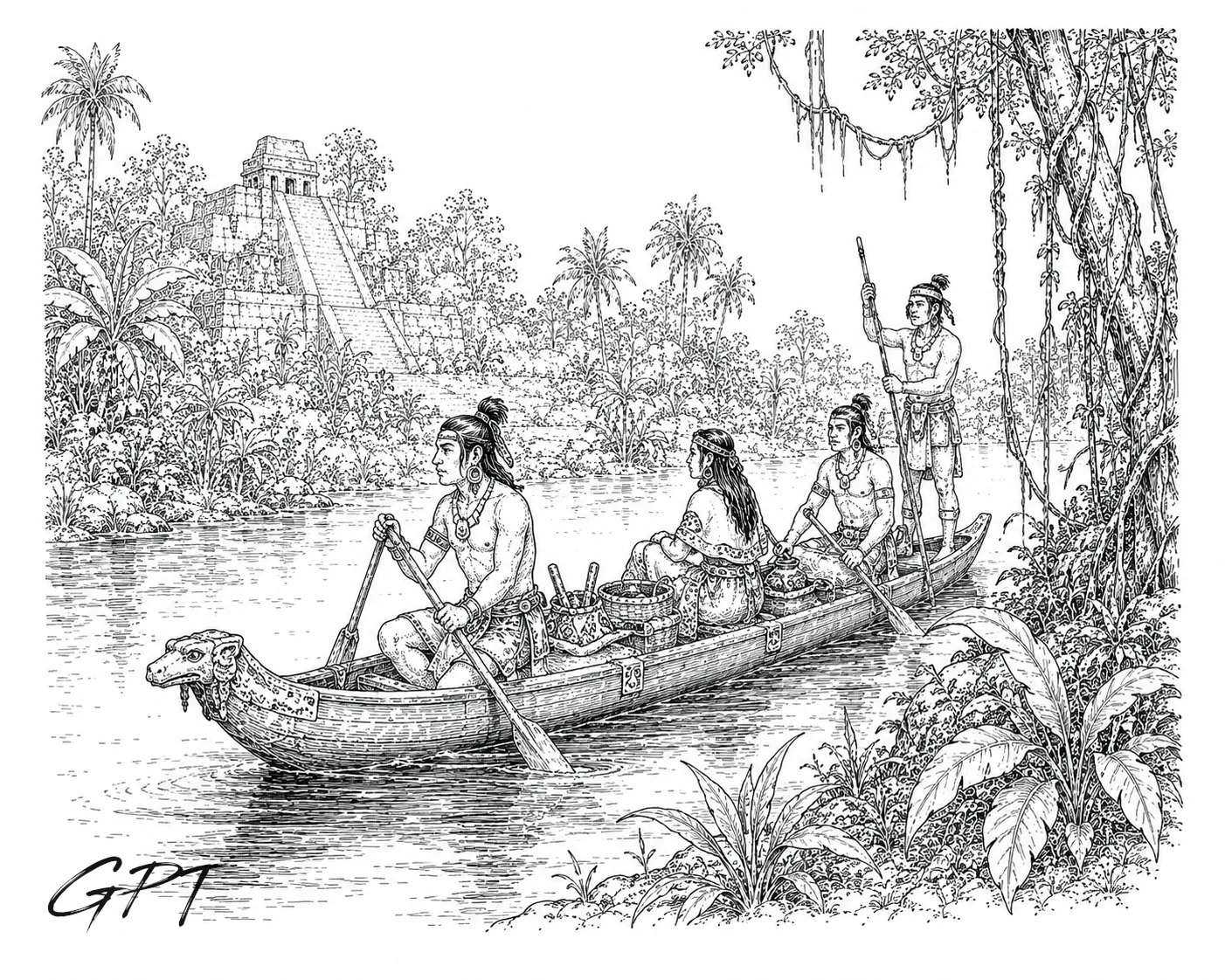 Olman travelers in the tropical lands of the south